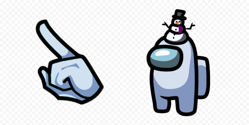 among us white character and snowman hat pack