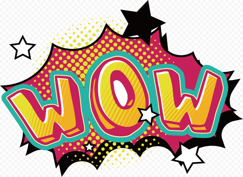 Comic WOW PNG Transparent Image