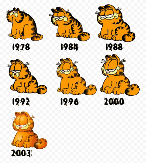 Garfield Cartoon PNG Transparent Image