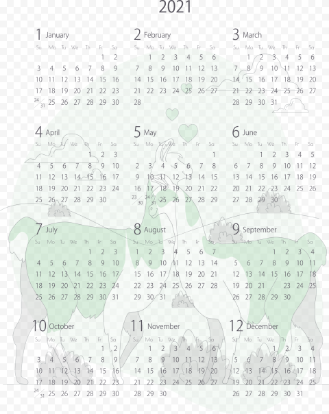 transparent 2021 yearly calendar printable 2021 yearly calenda  