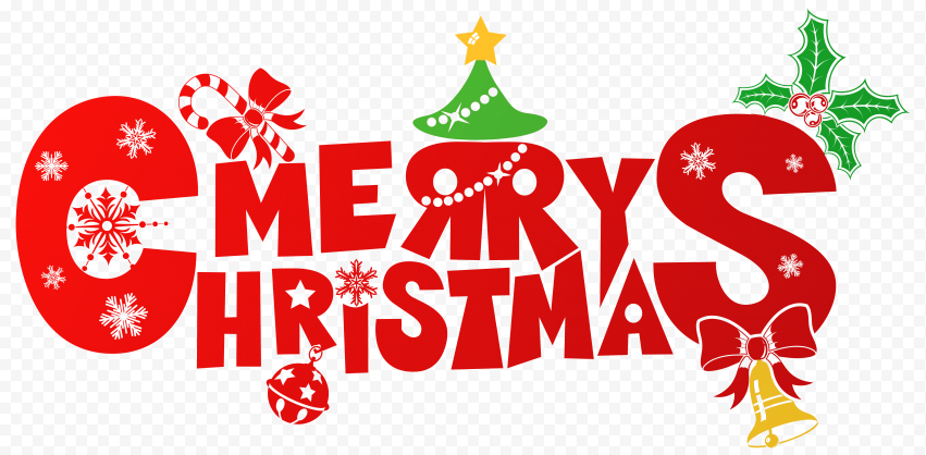 Christmas Tree Cartoon   Red Merry Christmas 