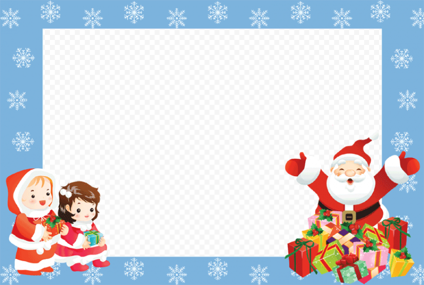 Christmas Frame Santa Claus Kids