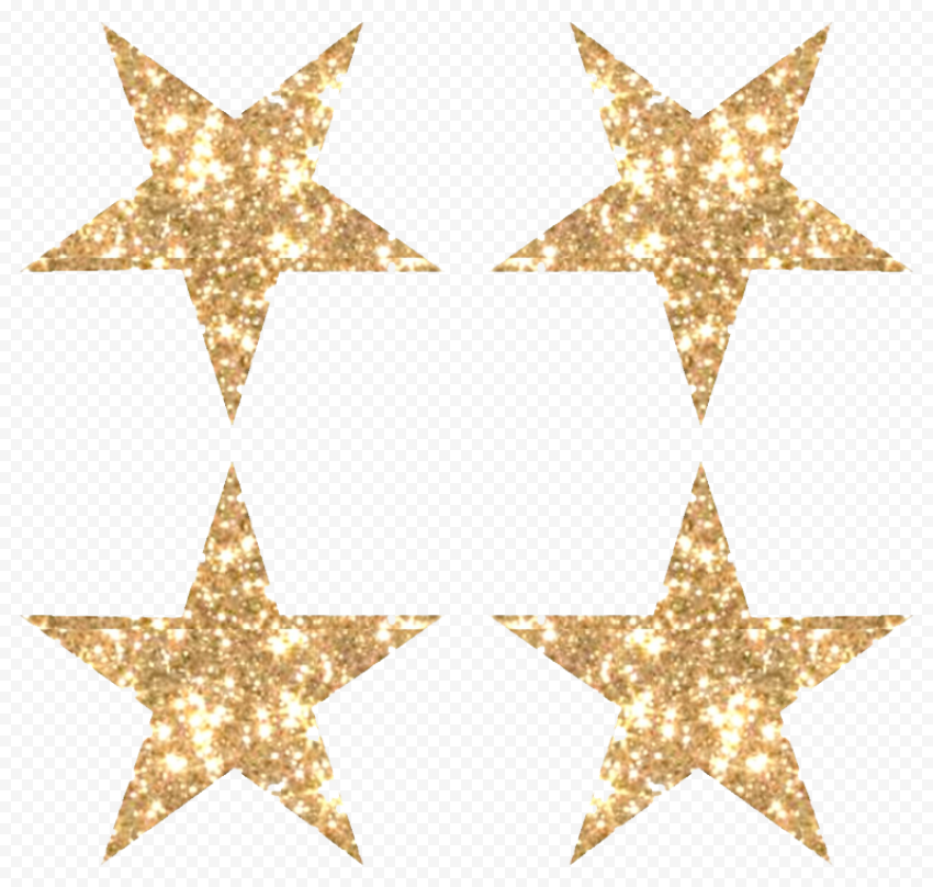 Four gold stars, Star Glitter Gold, Gold Glitter Star, symmetry, gold, glitter 