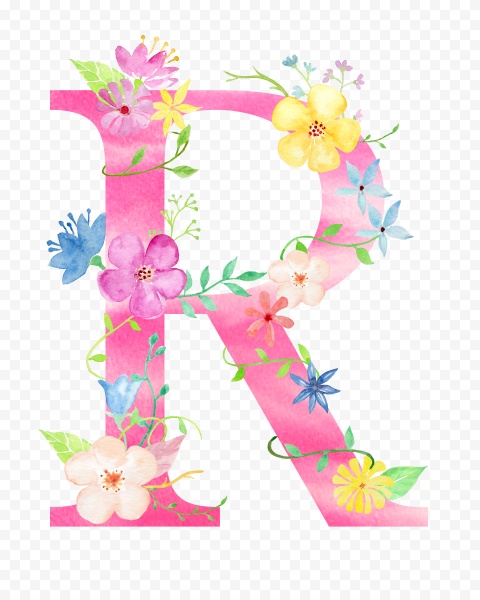pink and yellow floral R decor, Easter Holiday, Flowers letter R, flower Arranging, png Graphics, flower