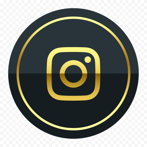 Png image Luxury Round Black & Gold Instagram Icon 
