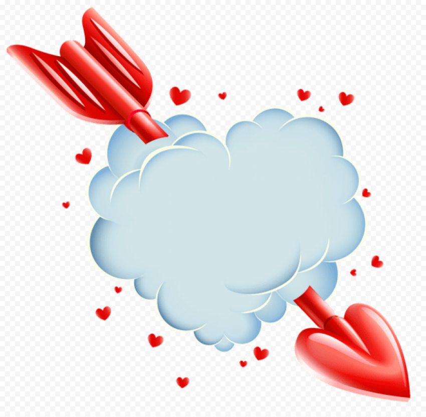 Download Png image valentines day cloud heart with arrow transparent