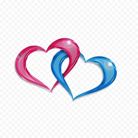 Two Hearts Transparent PNG