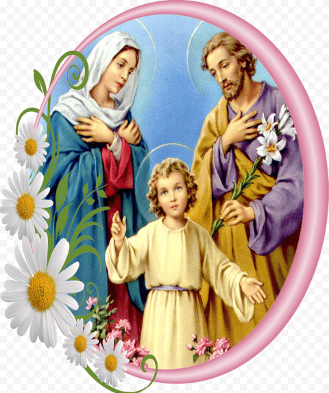 Holy Family Bible Religion Prayer, holy family, christianity, flower, fictional Character 