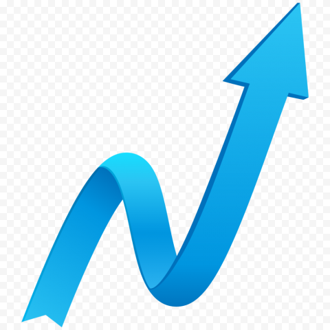 Blue ZigZag 3D Arrow Point Up Right High Quality   1000x1000