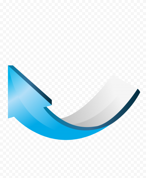 Blue High Resolution 3D Curved Arrow Point Up   3750x4583