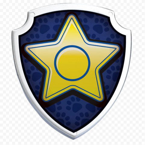 blue and yellow badge illustration, Chase Bank Badge Police Birthday, Paw Patrol badge, emblem, logo