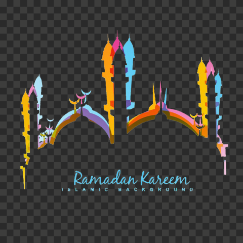 Eid al Fitr Eid Mubarak Eid al Adha Ramadan Mosque, Islamic mosque color silhouette, Ramadan Kareem illustration, color Splash, culture, text