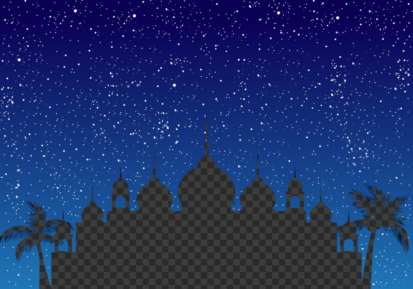 Ramadan Kareem illustration, Eid al Fitr Eid al Adha Eid Mubarak, Corban Castle, blue, white, winter