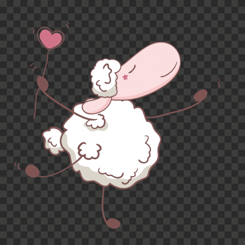 sheep holding heart illustration, Sheep Eid al Adha Eid al Fitr Eid Mubarak, Creative cartoon sheep, love, cartoon Character,