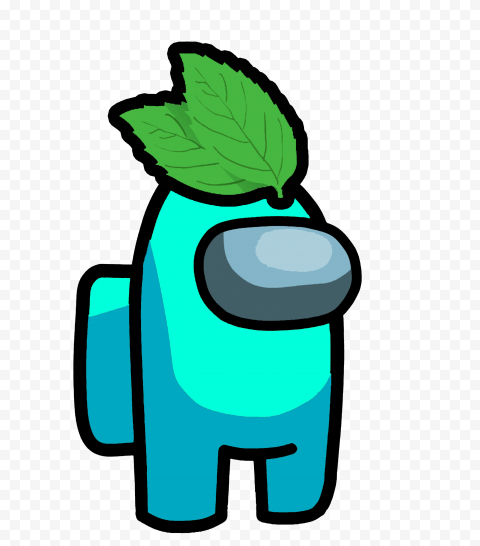 free png image among us cyan leaf hat