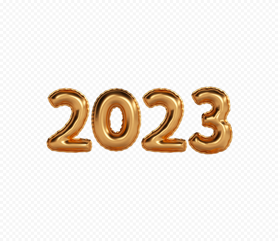 HD Gold 2023 Balloons PNG