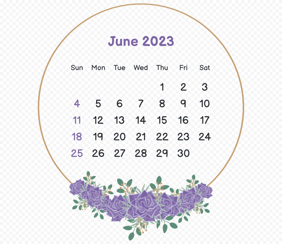 June HD 2023 Calendar Transparent PNG