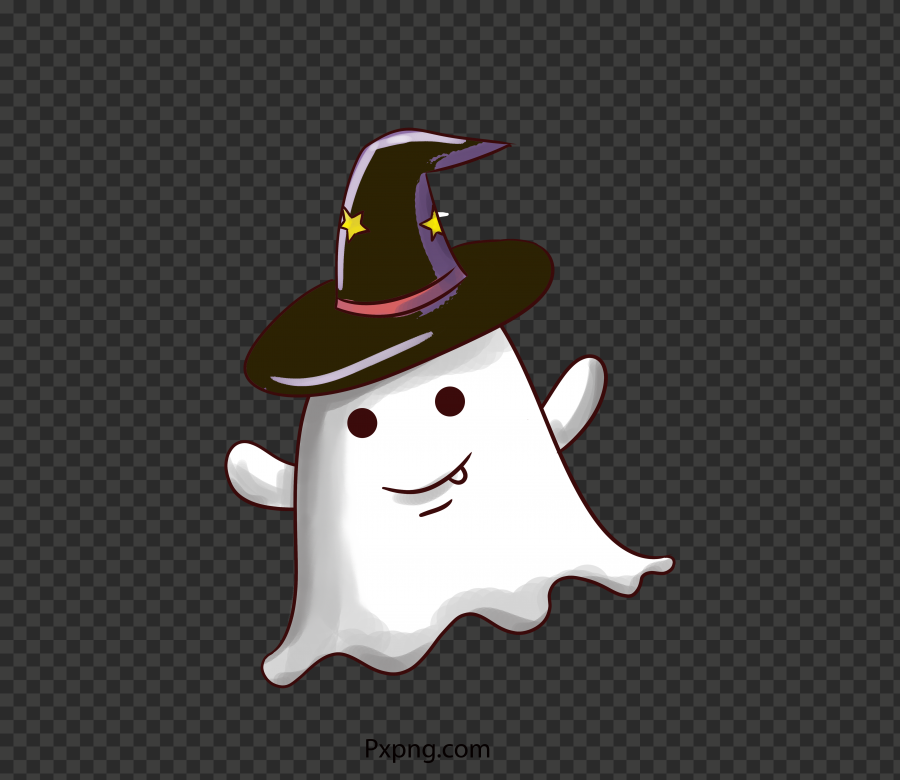 Halloween white Ghost with Hat PNG
