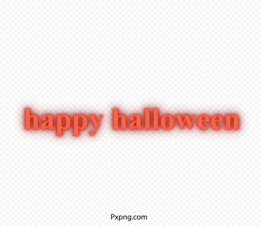 Orange Red Glowing Neon Happy Halloween Text Logo HD PNG
