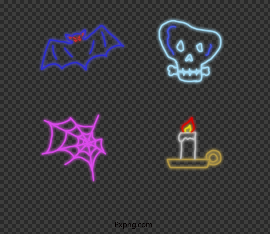 Halloween Neon Decoration no background