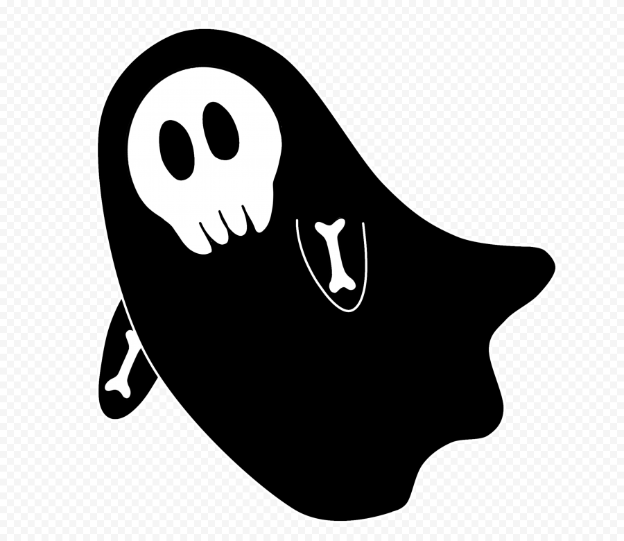 HD Scary Halloween Skull BLACK Ghost Cartoon Free PNG