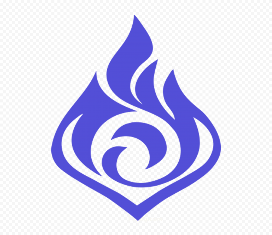PNG Blue Genshin Impact Game Logo Symbol HD