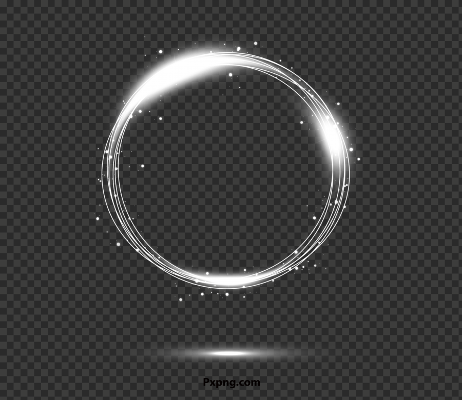 HD Silver Neon Circle Line Round Glow PNG Free Download