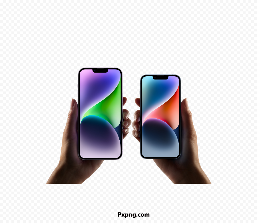 HD Blue iPhone 14 Plus Blue On Hand PNG Transparent Background
