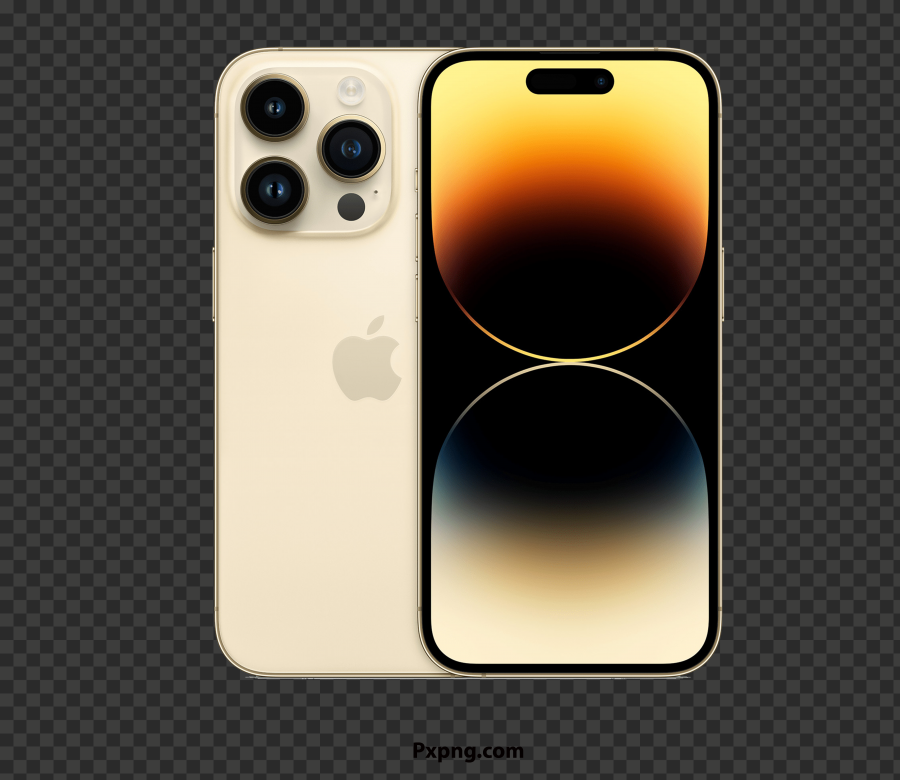 HD iPhone 14 Pro Or Pro Max Gold PNG