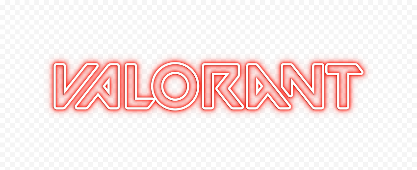 HD Valorant Light Red Neon Text Logo PNG