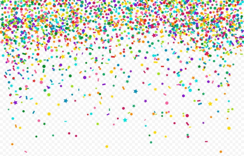 Rob stars border colorful confetti purple pink blue transparent png