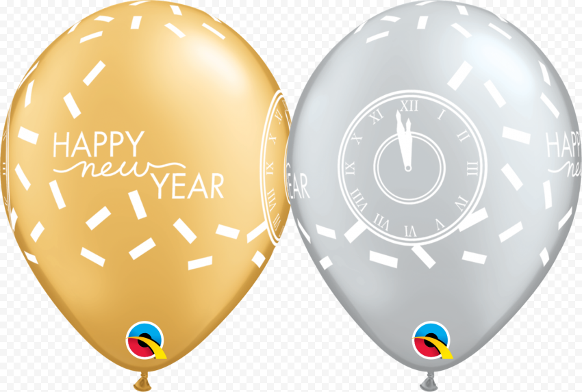 all around latex balloons new years confetti HD PNG