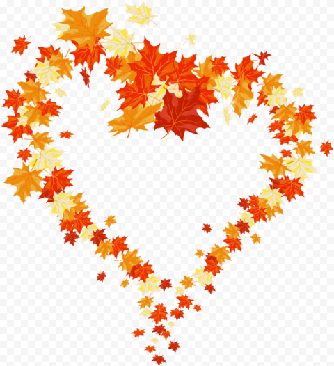 utumn Leaves Heart Png, Transparent Png