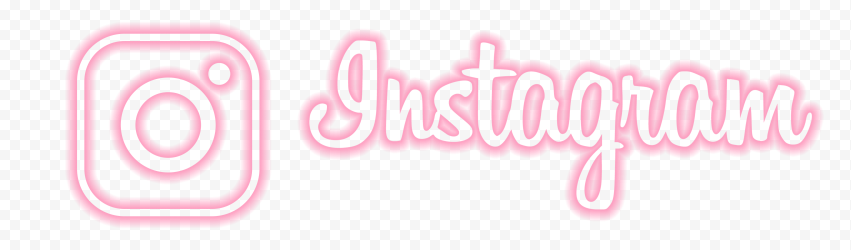 HD Pink Neon Instagram Logo Text & Sign PNG