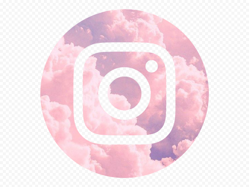 HD Round Pink Cloud Aesthetic Instagram IG Logo Icon PNG   1600x1200