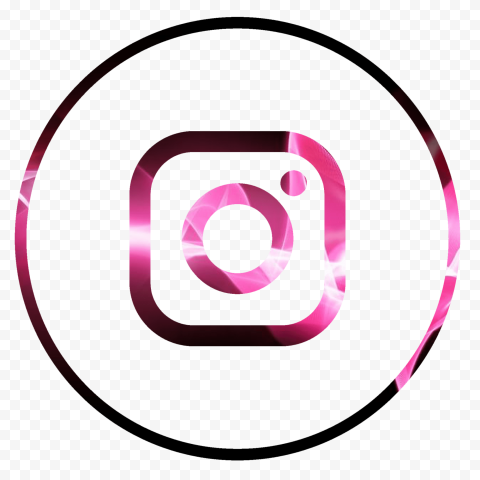 HD Beautiful Round Black & Pink Aesthetic Instagram Logo Icon PNG   2000x2000 min