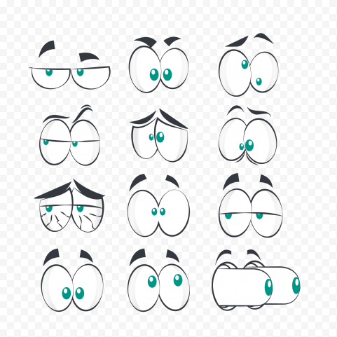 Eye illustration lot, Comics Eye Cartoon Facial expression, eye eyebrows, white, face, png Graphics png free download