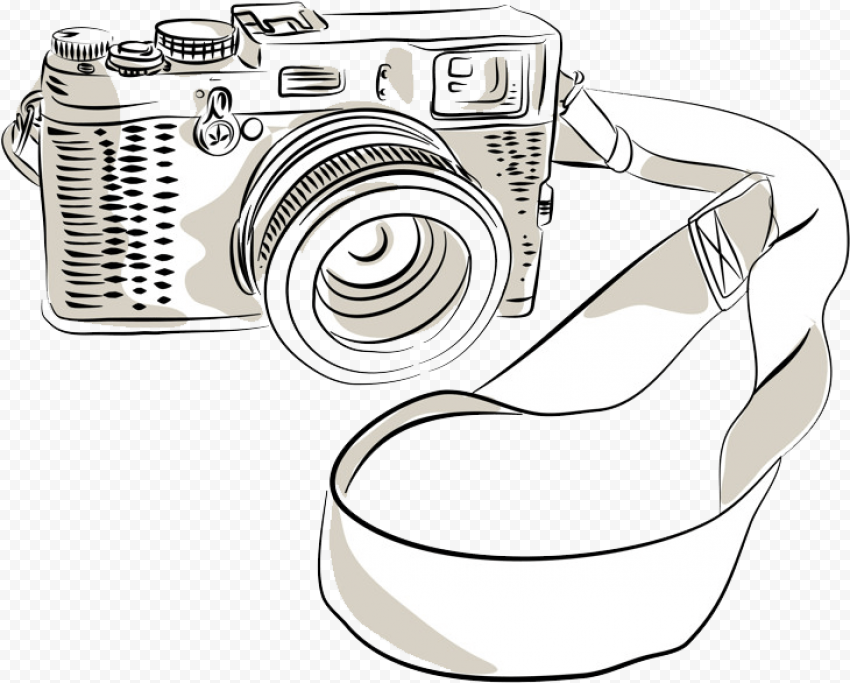 Camera With Film Drawing, HD Png Download