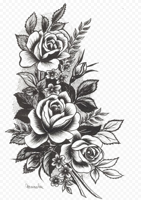 Rose Tattoo Png High quality Image   Flowers Design Tattoo, Transparent Png