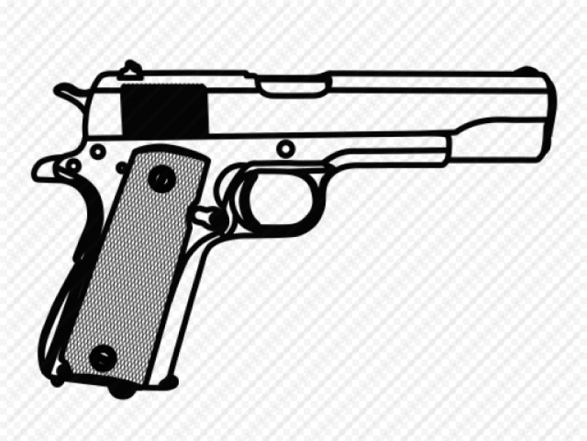 Drawn Pistol M1911   Firearm, HD Png Download