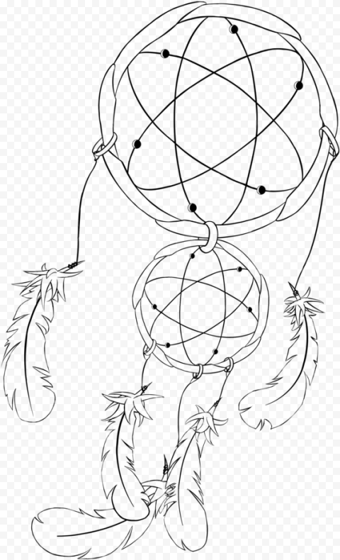Picture Transparent Download Collection Of Free Easy   Easy Draw Dreamcatcher Drawings, HD Png Download