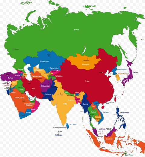 Asia World Map PNG