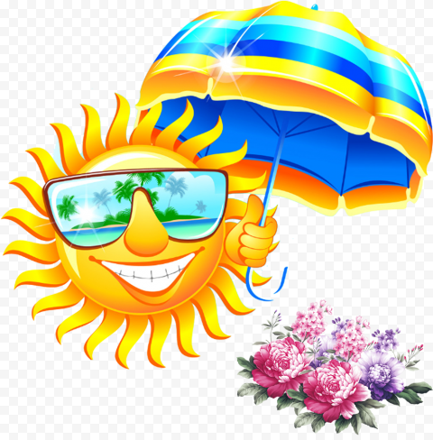 Summer Sun Umbrella Sunglasses Fight Download Hd Png   Sunny Smiley, Transparent Png