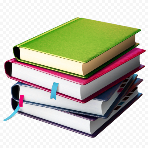 COLORFUL BOOKS TRANSPARENT BACKGROUND
