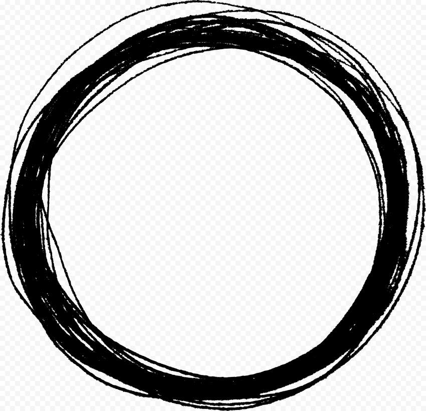 SCRIBBLE BLACK CIRCLE PNG CLIPART