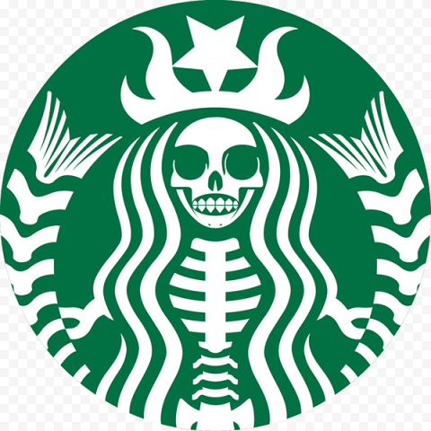 SKELETON STARBUCKS LOGO PNG