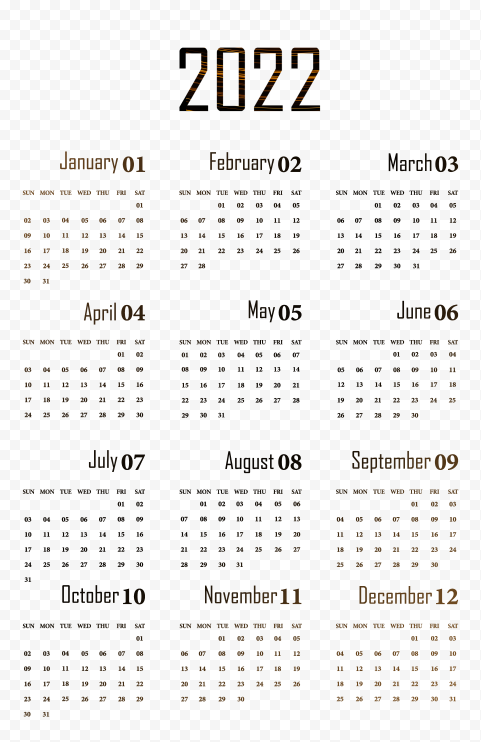 Brown Calendar 2022