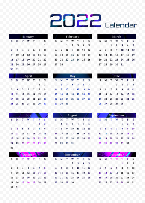 Purple Calendar 2022