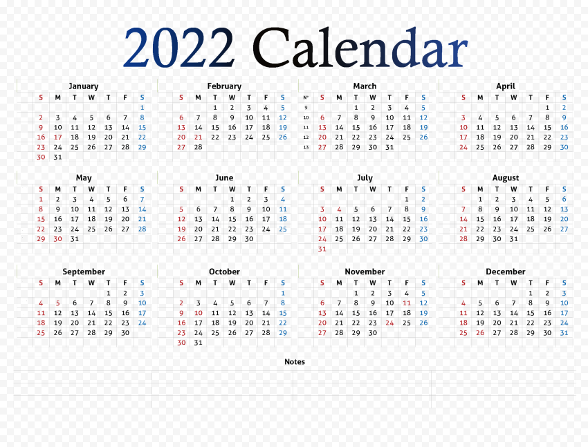 Calendar 2022 PNG Clipart
