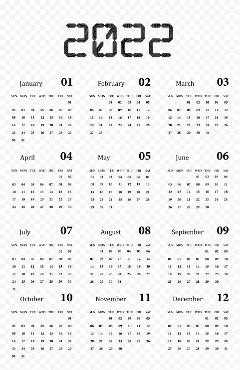 Calendar 2022 PNG